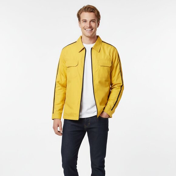 Vintage HUGO BOSS Sport 90s BOXER Jacket Yellow Black Lightweight - Picture 1 of 16